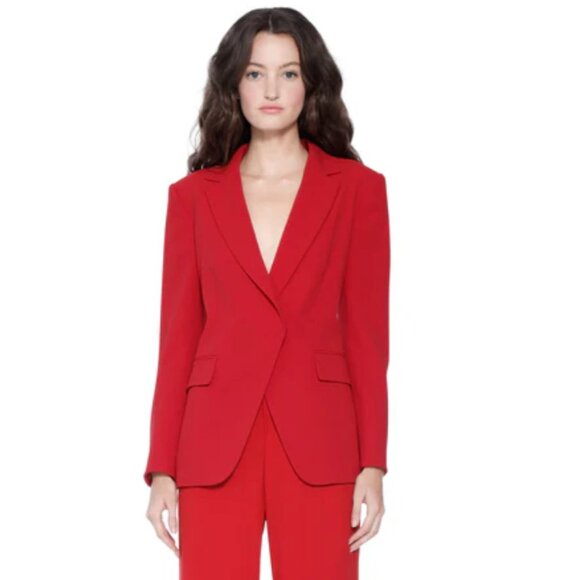 Alice + Olivia Jackets & Blazers - Alice + Olivia Helena Ruby Red Roll Sleeve Structured Blazer Size 2